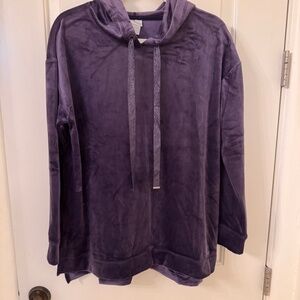 Chico’s velour hoodie in purple, size 2 (12)